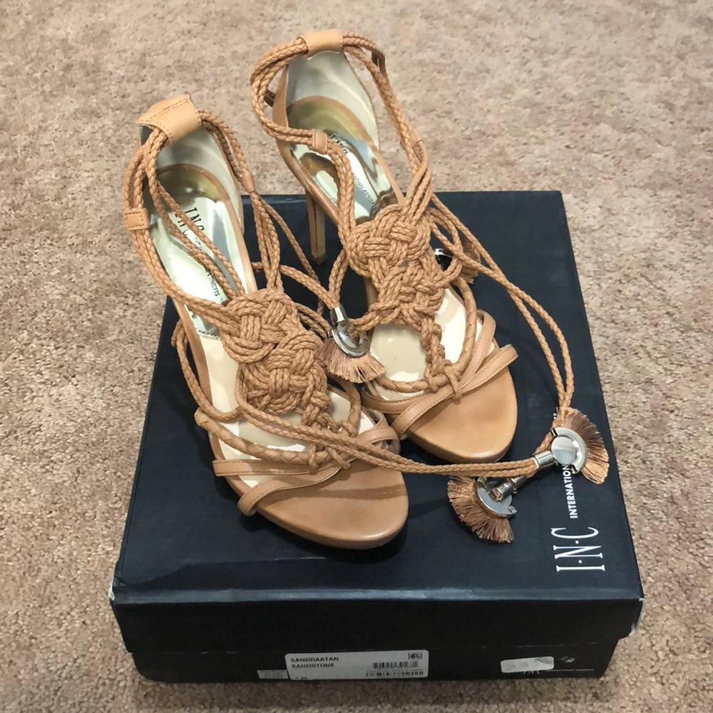 INC International Concepts Tie-Up Sandal Heels